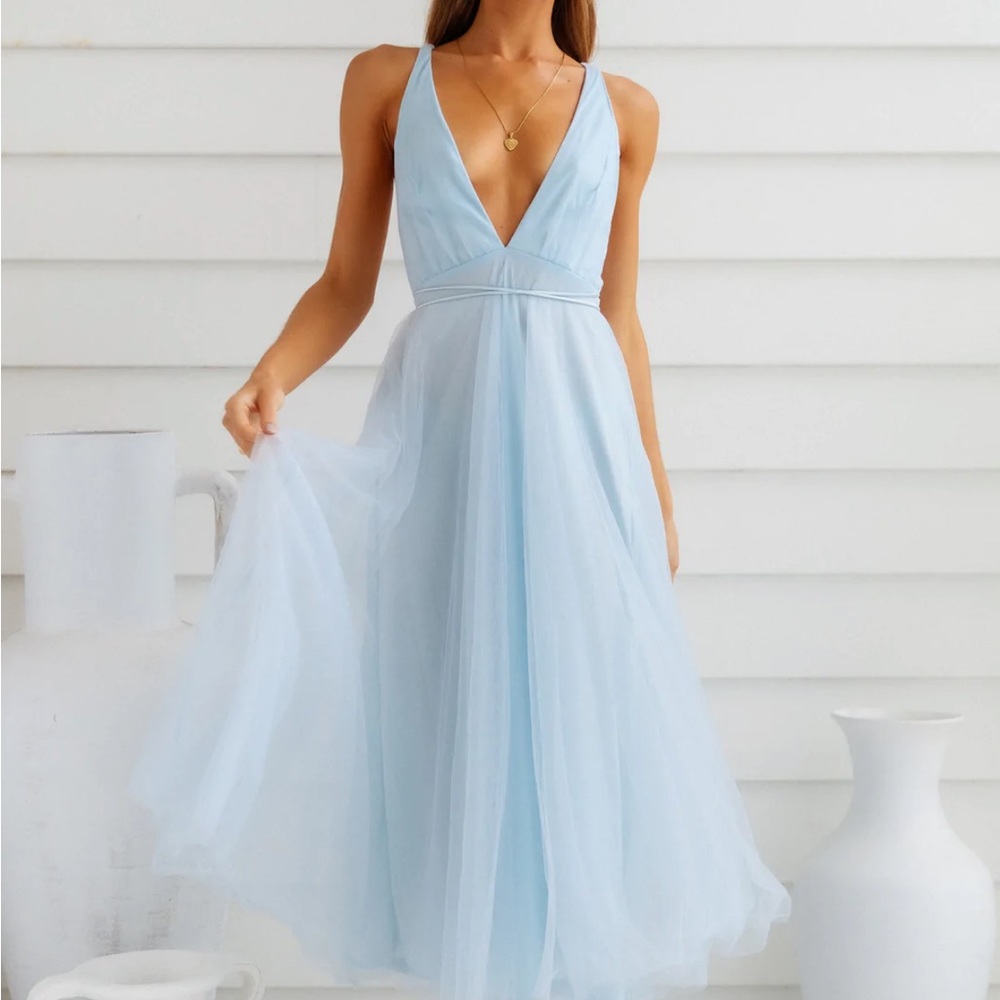 Summer Cinderella Midi Dress Blue Hello Molly